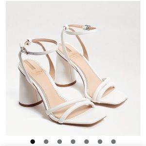 Sam Edelman Kia White Ankle Strap Heels